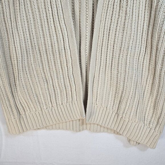 Gap Women's Beige Open Front Bomber Cardigan Sweater Cuff Sleeve Cable Knit Lg - Picture 4 of 10
